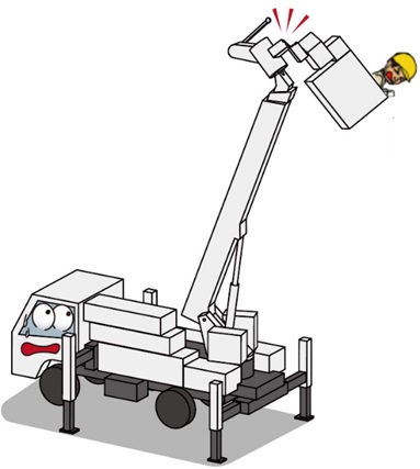 高所作業中のアーム折損事故